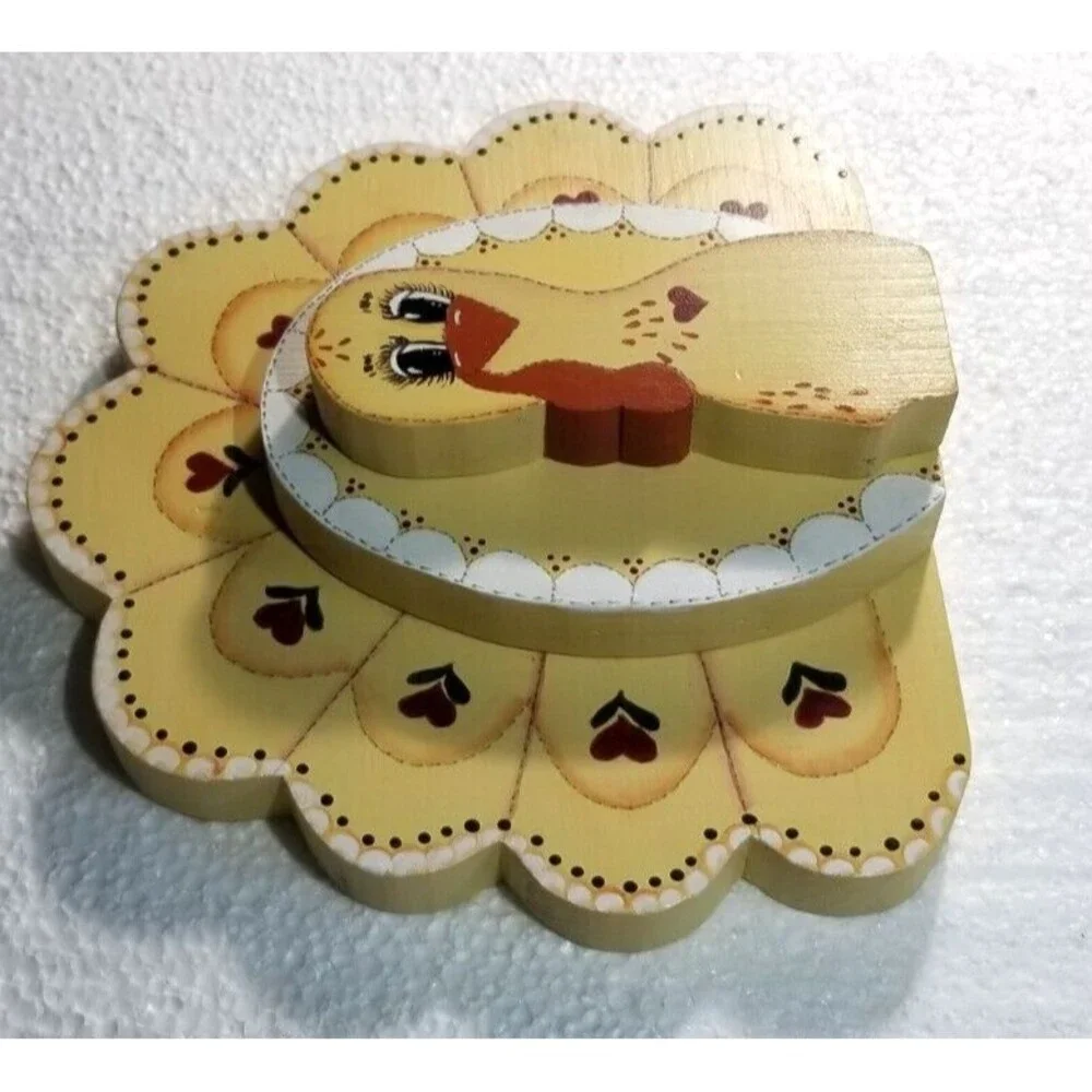 Handcrafted Wood Turkey Tabletop Decoration Thanksgiving Farmhouse CHIC Hearts